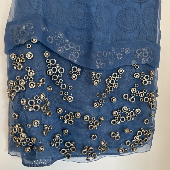 Vanessa Bruno Mini Dress Ring and Crytal Embellished Sz 38 in Blue - Picture 4 of 11